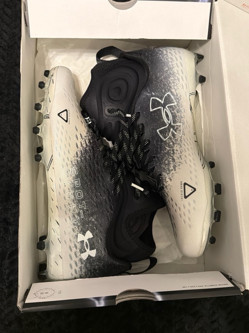 Under Armour Black and White Kids' Gradient Soccer Cleats